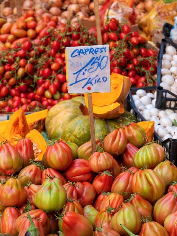 Produce being sold at Mercato Trionfale, located in Rome, Italy