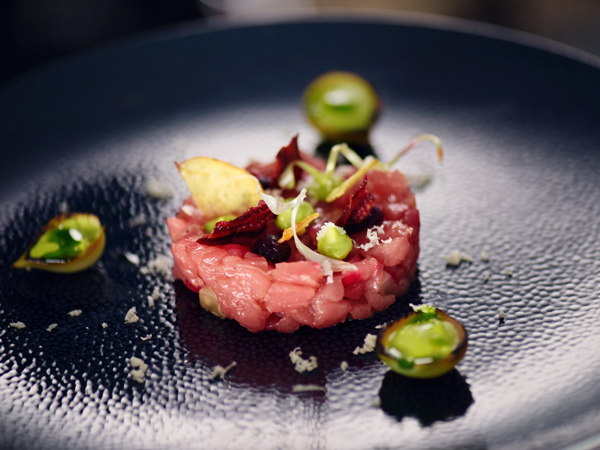 A dish served at the Lindstrøm restaurant on Hurtigruten expedition ships
