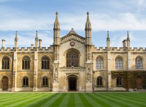 A historic building in Cambridge University, England