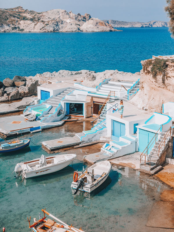 Traditional Greek Fishing Village in Milos island, Greece