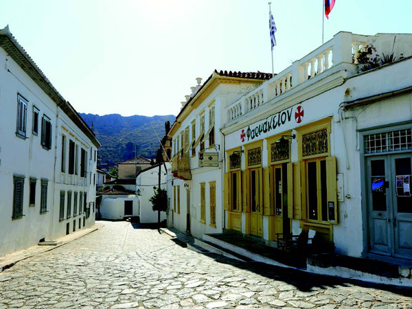 The historic Rafalias pharmacy in Hydra Greece