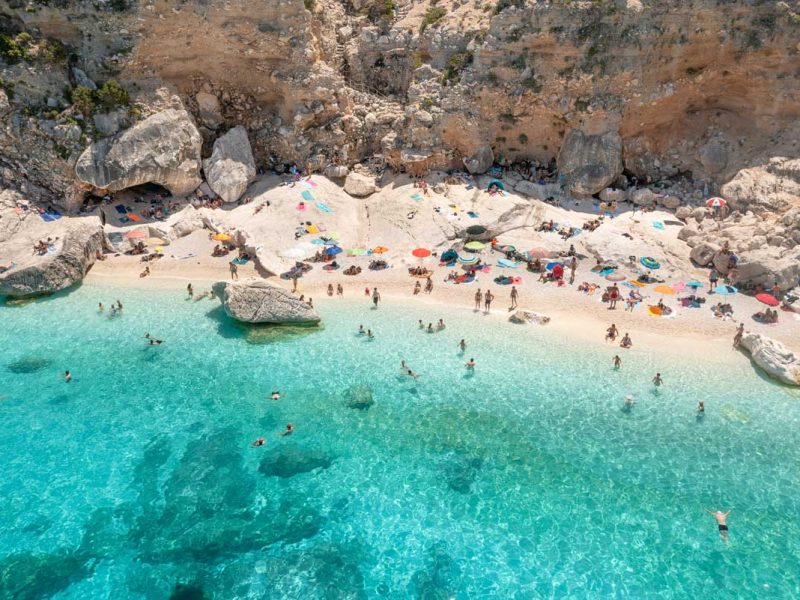 aerial view of the famous Cala Goloritze, Orosei Gulf, East Sardinia, Italy