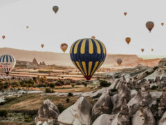 iconic sunrise hot air balloon rides over Cappadocia, aussie dollar exhange