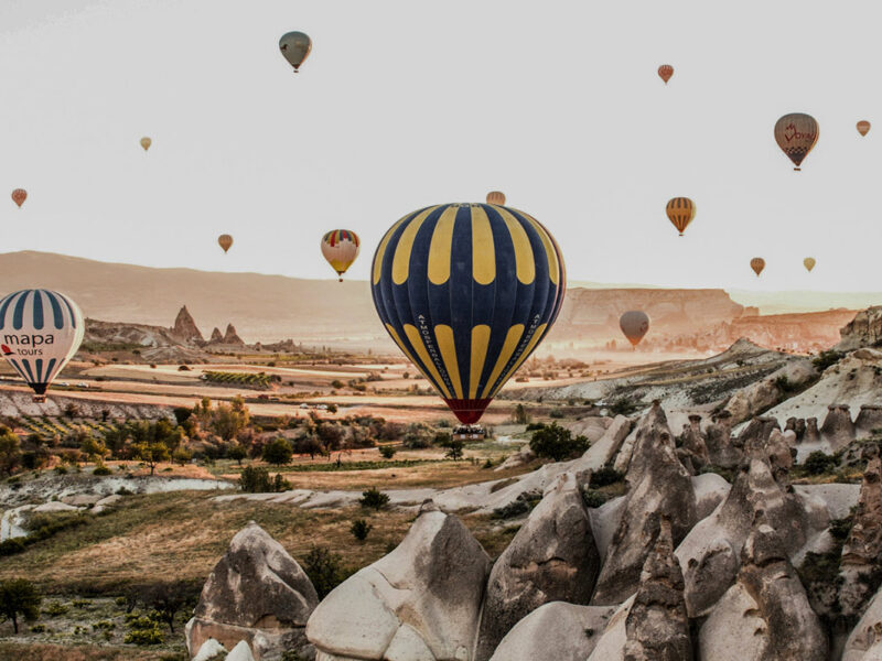 iconic sunrise hot air balloon rides over Cappadocia, aussie dollar exhange