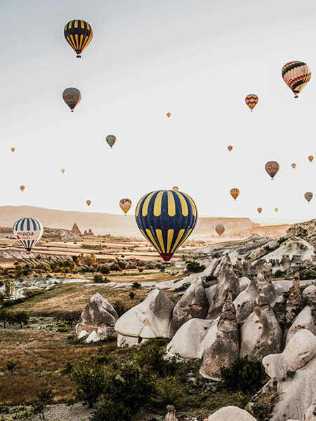 iconic sunrise hot air balloon rides over Cappadocia