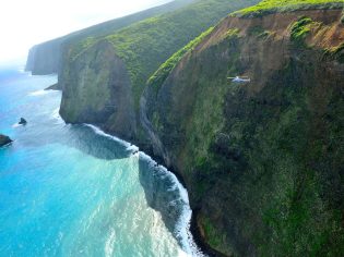 an aerial view of a beach in Hawai‘i