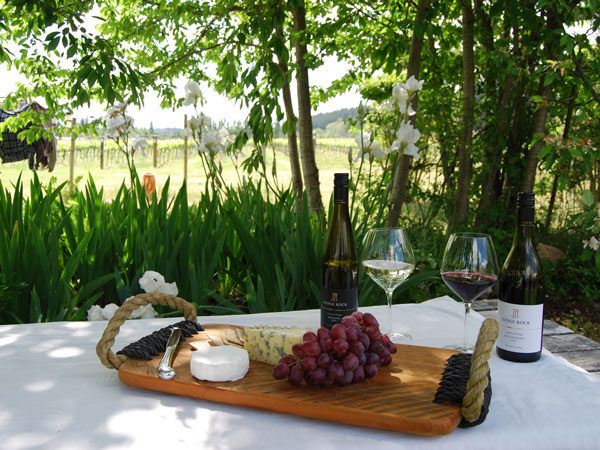 Wine and cheese display from Judge Rock in New Zealand