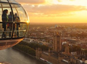 The London Eye at dusk