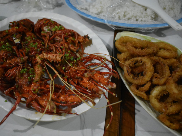 fried calamari and lobsters