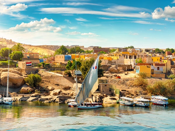 the picturesque city of Aswan on the Nile