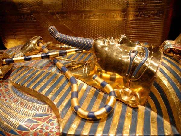 the sarcophagus of King Tut