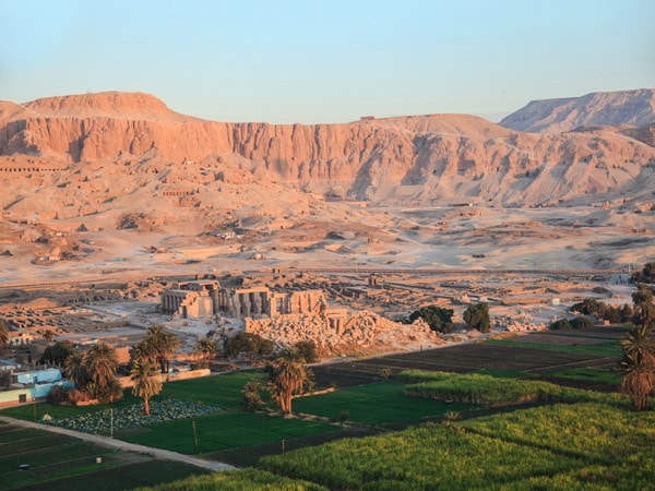 an aerial view of The Valley of the Kings