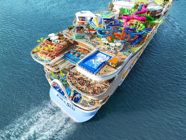 a close-up shot of the top view of Royal Caribbean Icon of the Seas