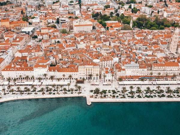 an aerial view of Split Croatia
