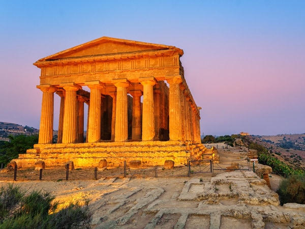 the Temple of Concordia at Valley of the Temples, Agrigento, Sicily