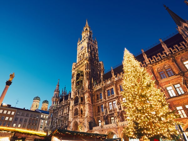 a Christmas market in Munich