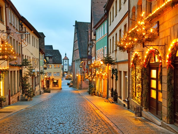 a quiet street in Rothenburg ob der Tauber