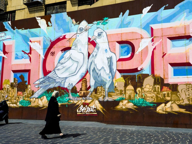 Hope wall mural in Beirut