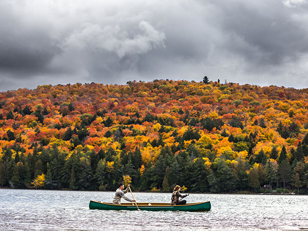 paddling algonquin provincial park, canada in autumn