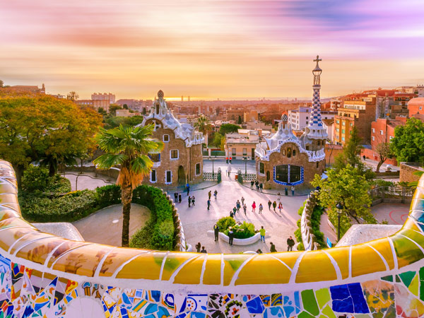 the Park Güell in Barcelona