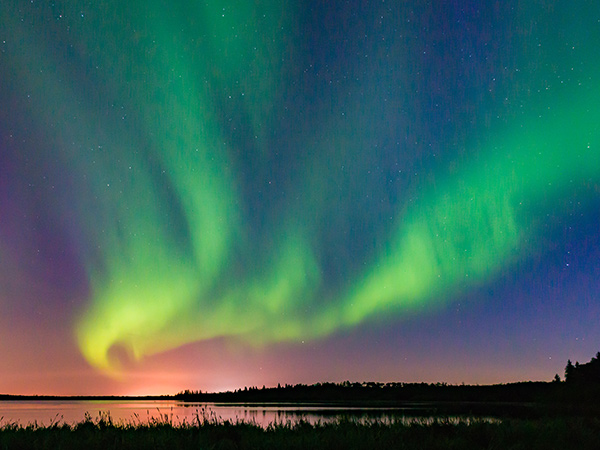 northern light, canada in autumn