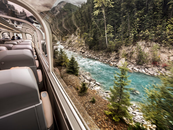 the scenic ride onboard the Rocky Mountaineer
