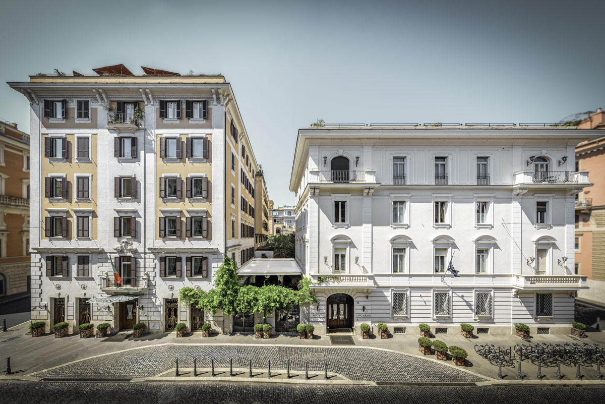 Exterior of Hotel Locarno in Rome Italy