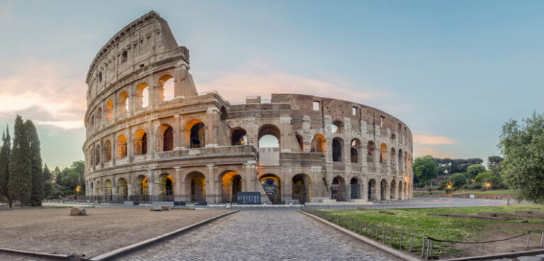 The Colosseum in Rome at sunrise