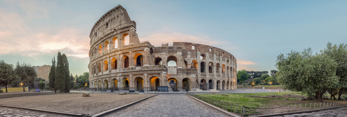The Colosseum in Rome at sunrise