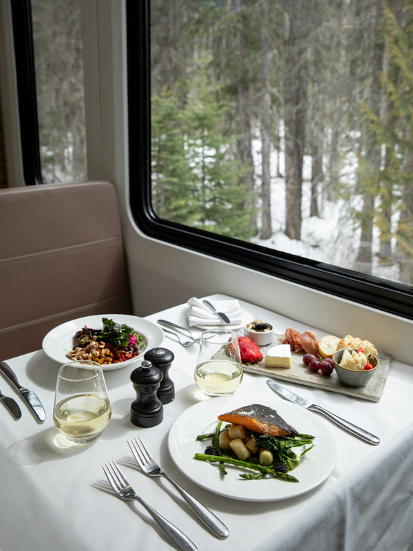 lunch onboard the Rocky Mountaineer