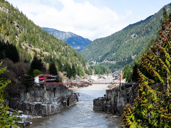 the Hell’s Gate along the Fraser River
