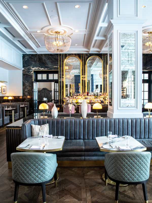 elegant interiors at Fairmont Chateau Lake Louise’s Fairmont Bar