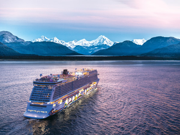 an aerial view of the NCL cruise in Alaska