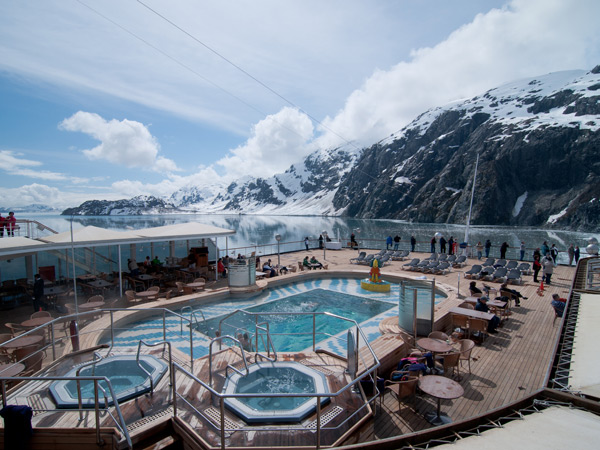 a swimming pool on a cruise, Glacier Bay Alaska