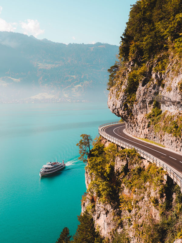 cruising along Lake Thun, Switzerland