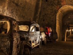 vintage cars preserved at Galleria Borbonica