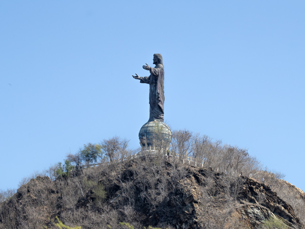 View of Cristo Rei of Dili at Cape Fatucama.