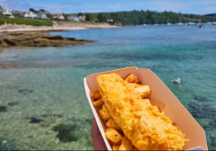 fish and chips in St. Mawes, Cornwall