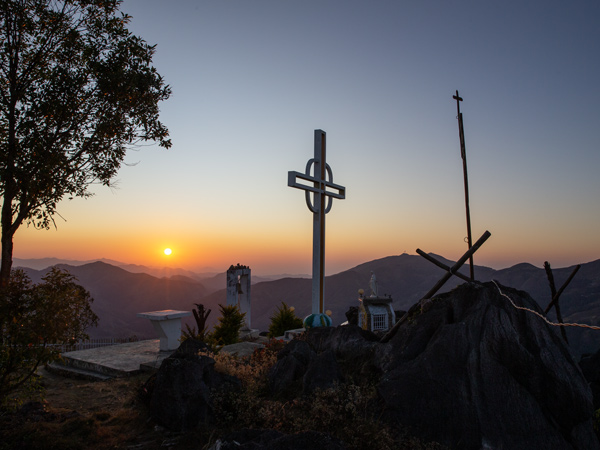 Rabilau Animist Catholic Shrine near Maubisse in Timor Leste.