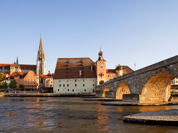 the old town of Regensburg on the Danube