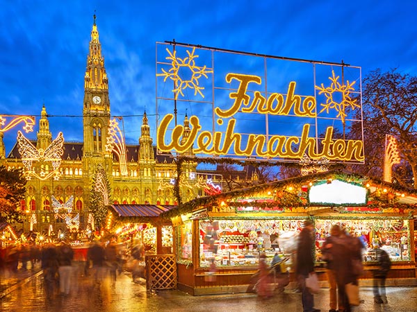 Illuminated Christmas Market Sign Vienna