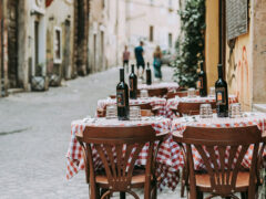 table outside a restaurant in Rome