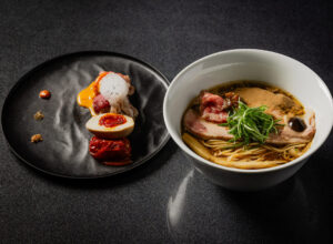 a bowl of ramen at Japanese Soba Noodles Tsuta