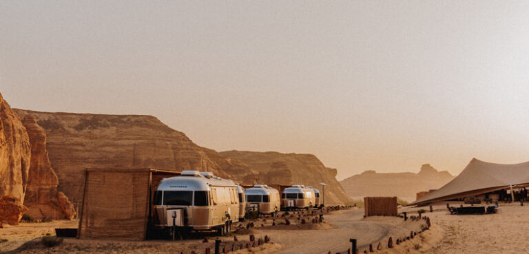 The airstream caravan camp Alula in Saudi Arabia