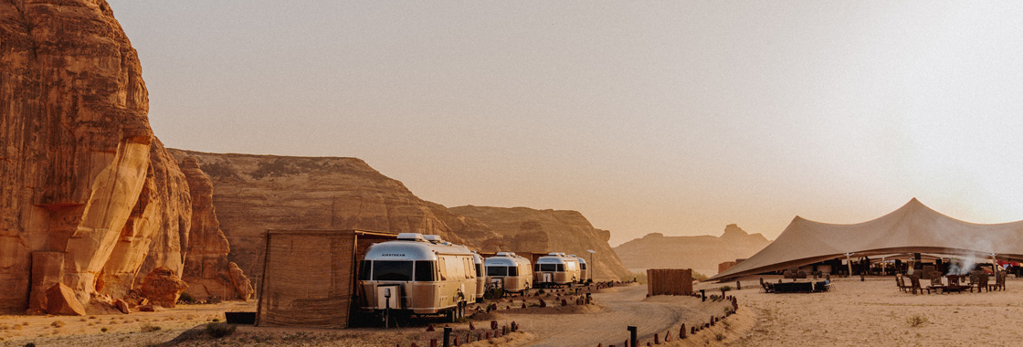 The airstream caravan camp Alula in Saudi Arabia