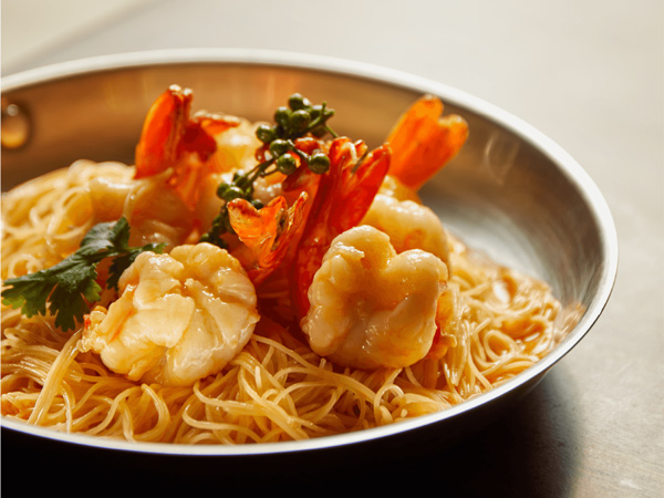 Angel Hair Pasta with shrimp at Lingnan House