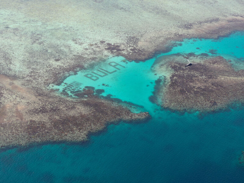 BULA Reef, Fiji from a plane