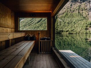 the Hotel Union Øye on the edge of a fjord