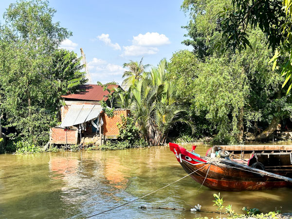 a boat on the Mekong River