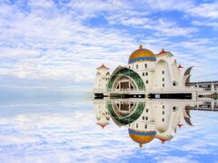 Melaka Straits Mosque in melaka malaysia